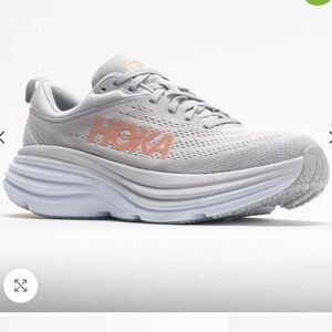 Hoka Gray bondi 8 with Cushioned Midsole and Breathable Mesh size 6.5